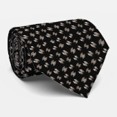 Black Ornament Neck Tie Krawatte (Gerollt)