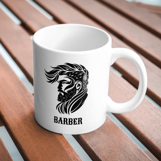 Black ornamental barber logo kaffeetasse