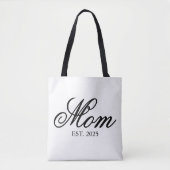 Black Ornate Script Established Mom Tasche (Vorderseite)