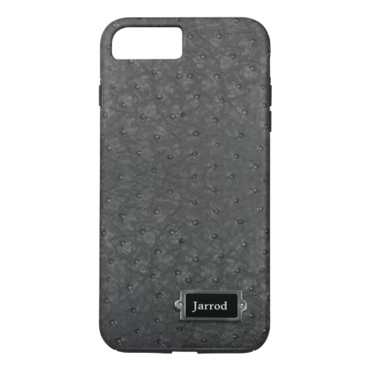 Black Ostrich Leather Look iPhone 7 Plus Fall Case-Mate iPhone Hülle (Rückseite)