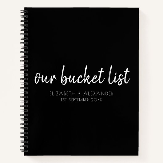 Black Our Bucket List Paare Keepake Journal Notizblock (Vorderseite)