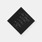 Black Our Liebe Story Elegante Script Hochzeit Serviette (Ecke)