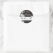 Black Our Wedding Monogram Sticker (Tasche)