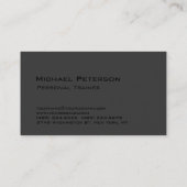 Black Out Personal Trainer Fitness Sport Visitenkarte (Rückseite)