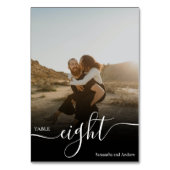 Black Overlay Chic Skriptnamen Fotos Hochzeit Tischnummer (Vorderseite)