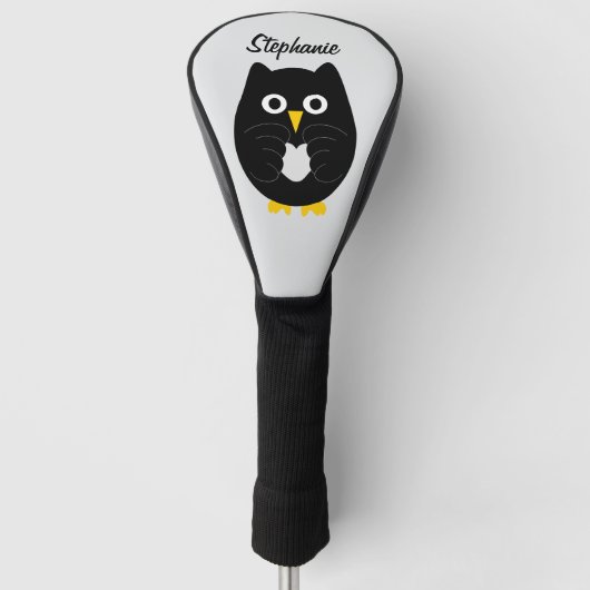 Black Owl Design Golf Headcover (Vorderseite)