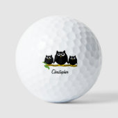 Black Owl Design Personalised Golfball (Vorderseite)