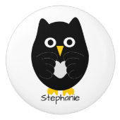 Black Owl Design Personalised Keramikknauf (Vorderseite)