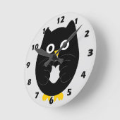 Black Owl Design Runde Wanduhr (Winkel)