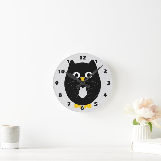 Black Owl Design Runde Wanduhr (Zuhause)