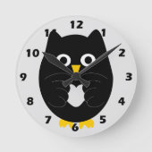 Black Owl Design Runde Wanduhr (Vorderseite)