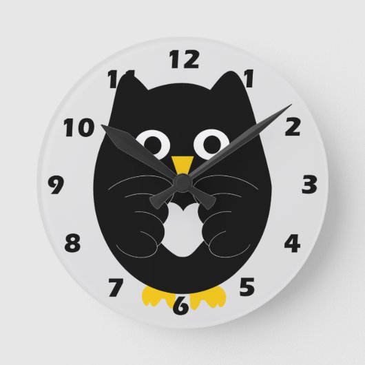 Black Owl Design Runde Wanduhr (Vorderseite)