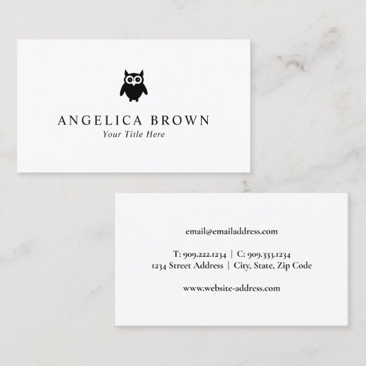 Black Owl Visitenkarte (Vorne/Hinten)