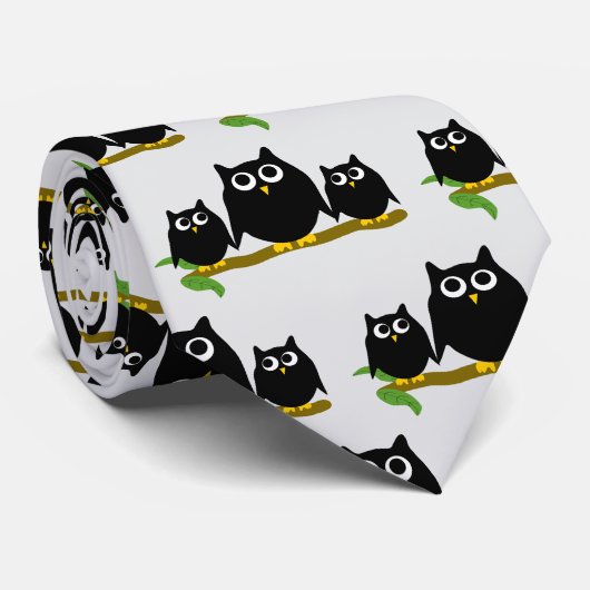 Black Owls Design Any Colour Background Krawatte (Gerollt)