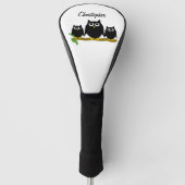 Black Owls Design Individuell Gestaltet Golf Headcover (Vorderseite)