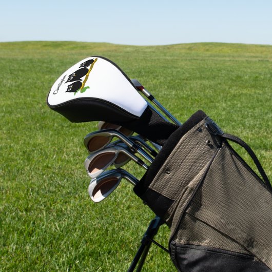 Black Owls Design Individuell Gestaltet Golf Headcover (In SItu)