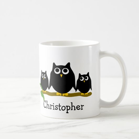 Black Owls Design Personalised Kaffeetasse (Rechts)