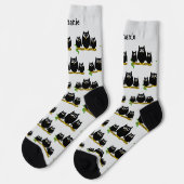 Black Owls Design Personalisiert Socken (Linkes Detail)