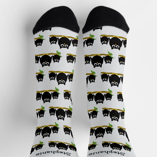 Black Owls Design Personalisiert Socken (Oben)