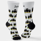 Black Owls Design Personalisiert Socken (Gewinkelt)
