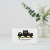 Black Owls Design Visitenkarte (Stehend Vorderseite)