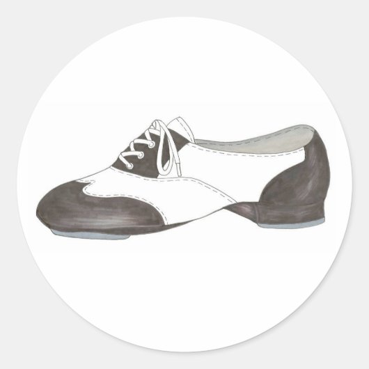 Black Oxford Stich Shoe Dance Teacher Studio Dance Runder Aufkleber (Vorderseite)