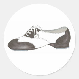 Black Oxford Stich Shoe Dance Teacher Studio Dance Runder Aufkleber