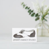 Black Oxford Stich Shoe Dance Teacher Studio Visitenkarte (Stehend Vorderseite)