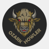 Black Ozark Howler Runder Aufkleber (Vorderseite)