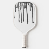 Black Paint Drop Stripes Pattern Pickleball Schläger (Rückseite)