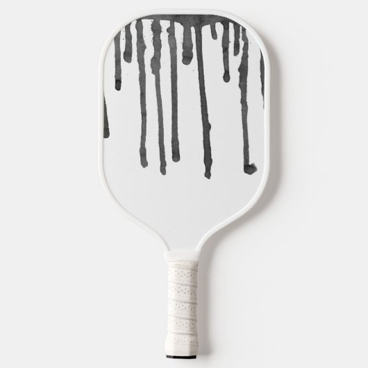 Black Paint Drop Stripes Pattern Pickleball Schläger (Rückseite)