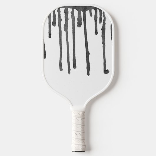 Black Paint Drop Stripes Pattern Pickleball Schläger (Vorderseite)