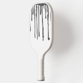 Black Paint Drop Stripes Pattern Pickleball Schläger (Links)
