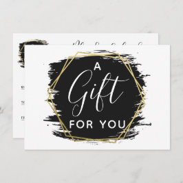 Black Paint Stroke & Modern Gold Certificate Card Einladung