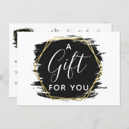 Black Paint Stroke & Modern Gold Certificate Card Einladung