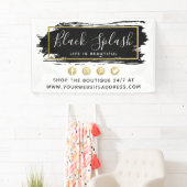 Black Paint Stroke & Modern Gold Geometric Chic Banner (Insitu)