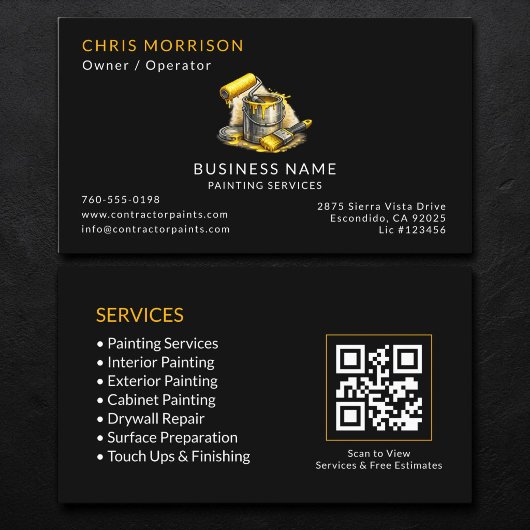 Black Painter Services QR-Code Visitenkarte