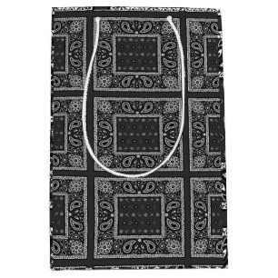 Black Paisley Bandana Birthday Hip Hop Rap Scarf Mittlere Geschenktüte