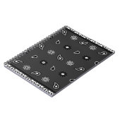 Black Paisley Bandana Birthday Hip Hop Rap Scarf Notizblock (Linke Seite)