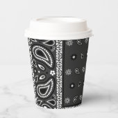 Black Paisley Bandana Birthday Hip Hop Rap Scarf Pappbecher (Vorderseite)