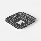Black Paisley Bandana Birthday Hip Hop Rap Scarf Pappteller (Gewinkelt)