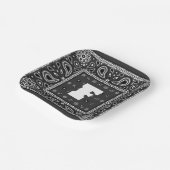 Black Paisley Bandana Birthday Hip Hop Rap Scarf Pappteller (Gewinkelt)