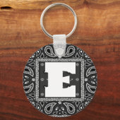 Black Paisley Bandana Birthday Hip Hop Rap Scarf Schlüsselanhänger (Vorderseite)