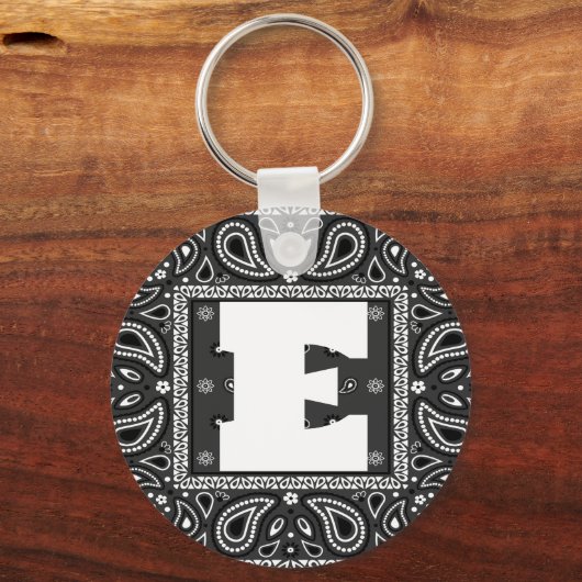 Black Paisley Bandana Birthday Hip Hop Rap Scarf Schlüsselanhänger (Vorderseite)