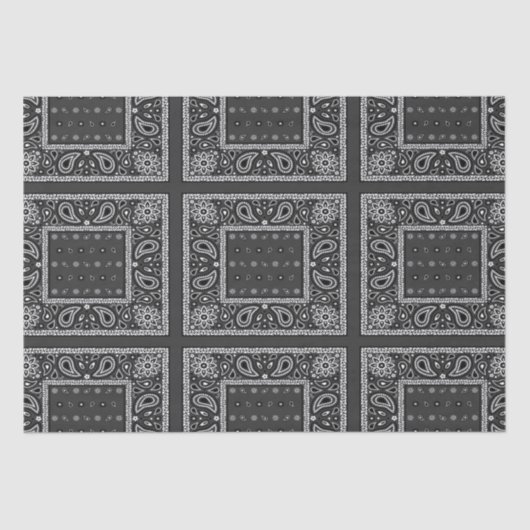 Black Paisley Bandana Birthday Hip Hop Rap Scarf Seidenpapier (Vorderseite)