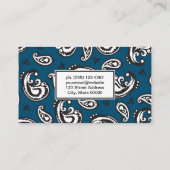Black Paisley Blume Pattern Visitenkarte (Rückseite)