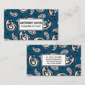 Black Paisley Blume Pattern Visitenkarte (Vorne/Hinten)