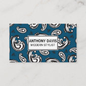Black Paisley Blume Pattern Visitenkarte (Vorderseite)