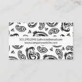 Black Paisley Blume Pattern Visitenkarte (Rückseite)