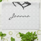 Black Paisley Deer Geschirrtuch (Gefaltet)